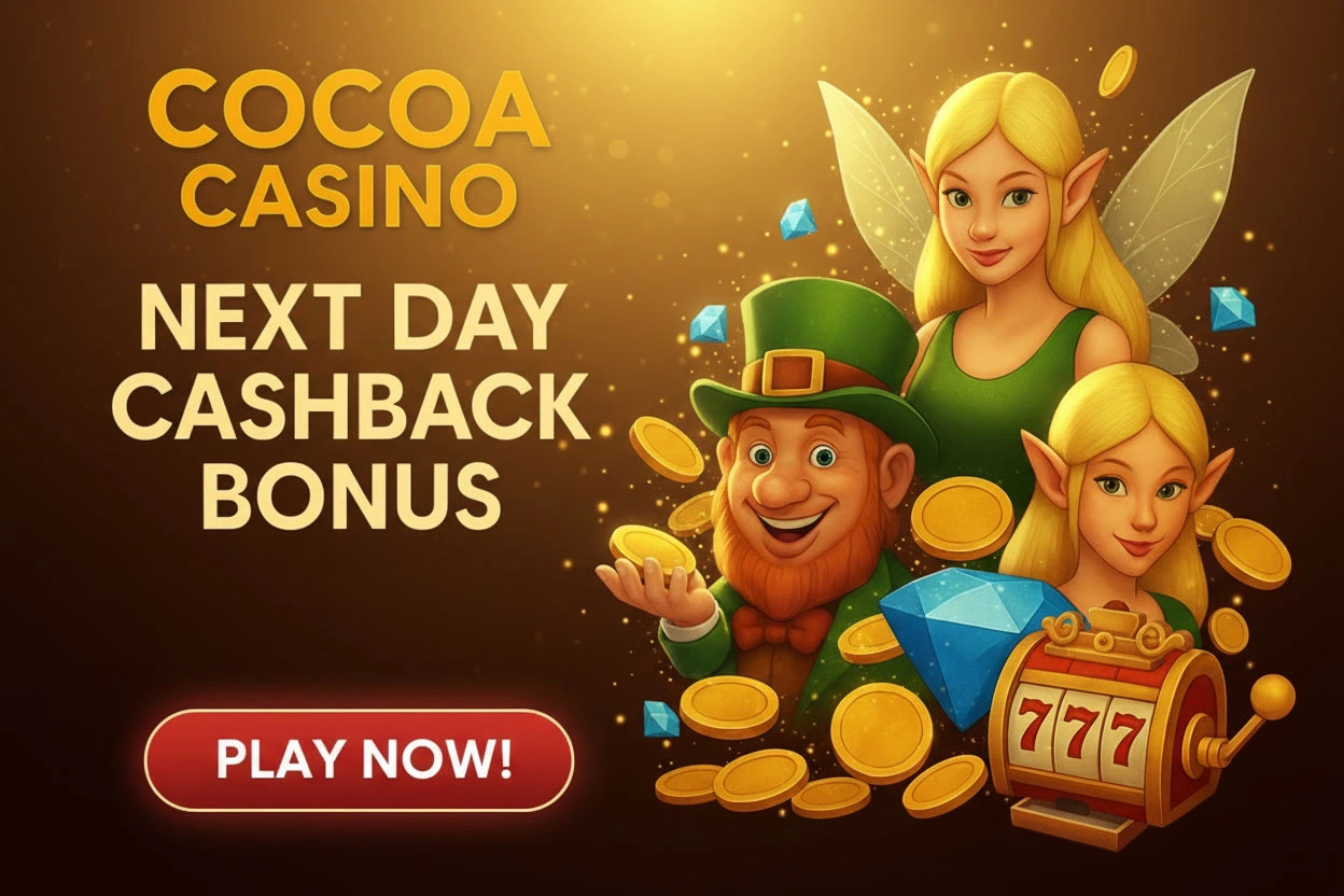 cocoa casino bonus cashback next day